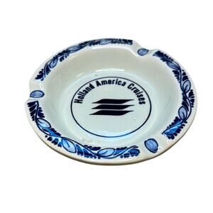 Delftware Blue and White Holland America Cruises Vintage Souvenir Ashtray